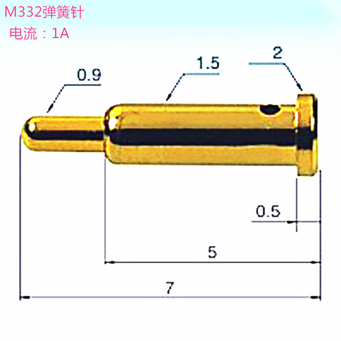 Smart Wearable Watch Charging Thimble Waterproof Connector Spring Probe Power Contact Pin 2 0 * 7 0mm