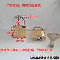 Power meter box lock through and open copper padlock 30mm plum butterfly lock Power lock Universal lock Internet cafe chassis lock