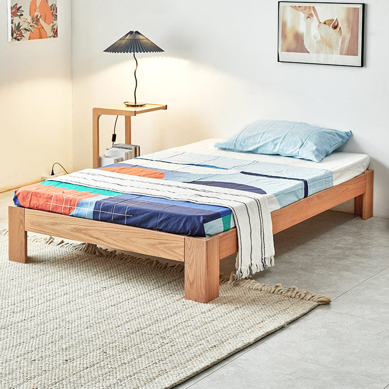 Tatami bed solid wood modern minimalist Nordic small apartment master bedroom 1 5 meters double bed 1 2 tatami Japanese style 1m