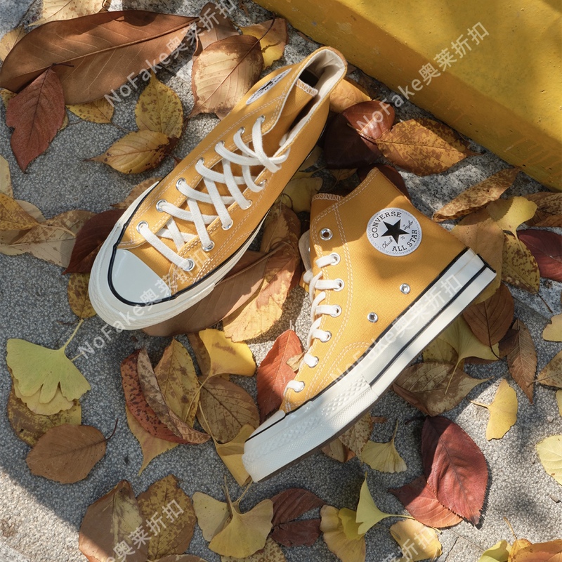 Converse Outlet Authentic Converse 1970S Classic Triple Star Yellow High-Top Canvas Shoes 162054C