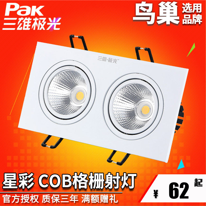 Three majors Aurora LED Spotlight Star Color COB Double Head Spotlight Recessed bucket Bile Light single head square cylinder light