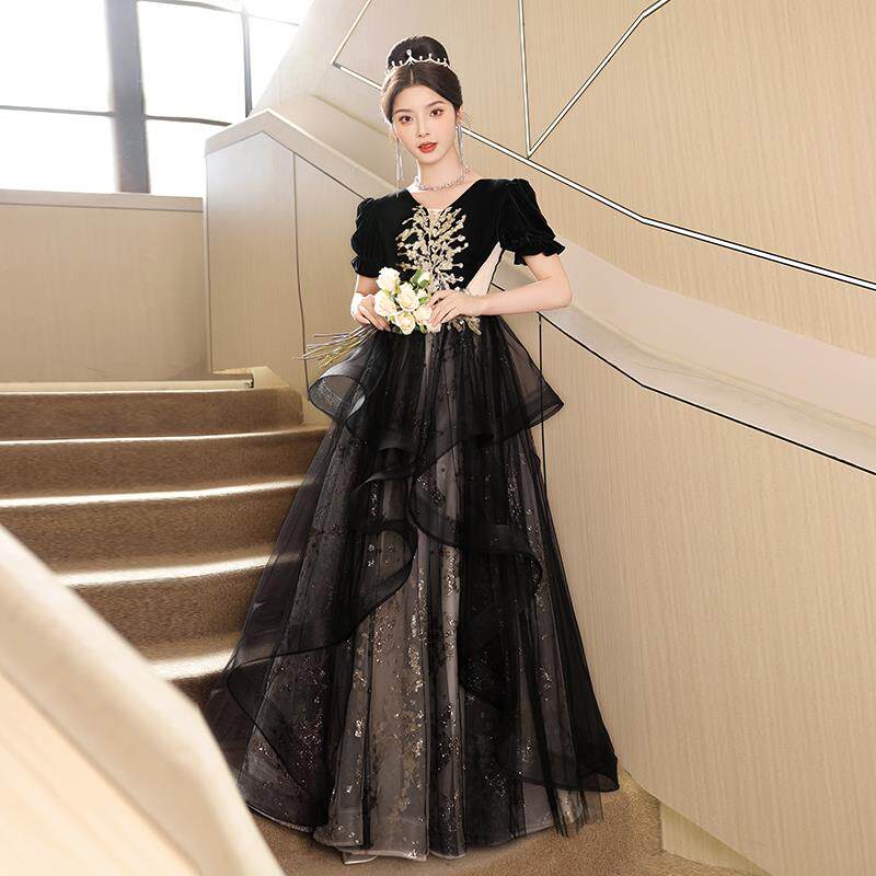 大码晚礼服女黑色高端礼服,舞会闪耀全场的梦幻战袍!_Cosplay女装_淘宝游戏网