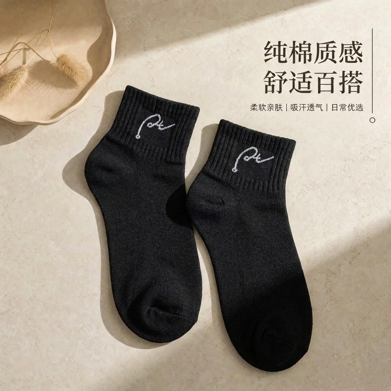 Japanese Gp Socks for Men and Women, Pure Cotton, Autumn 2026 New Thin Style, Slouch Socks, 100% Antibacterial, Gray Socks