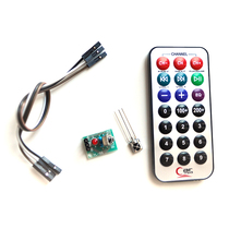 3-piece kit microcontroller infrared remote control module receiver head HX1838 NEC coded infrared remote control