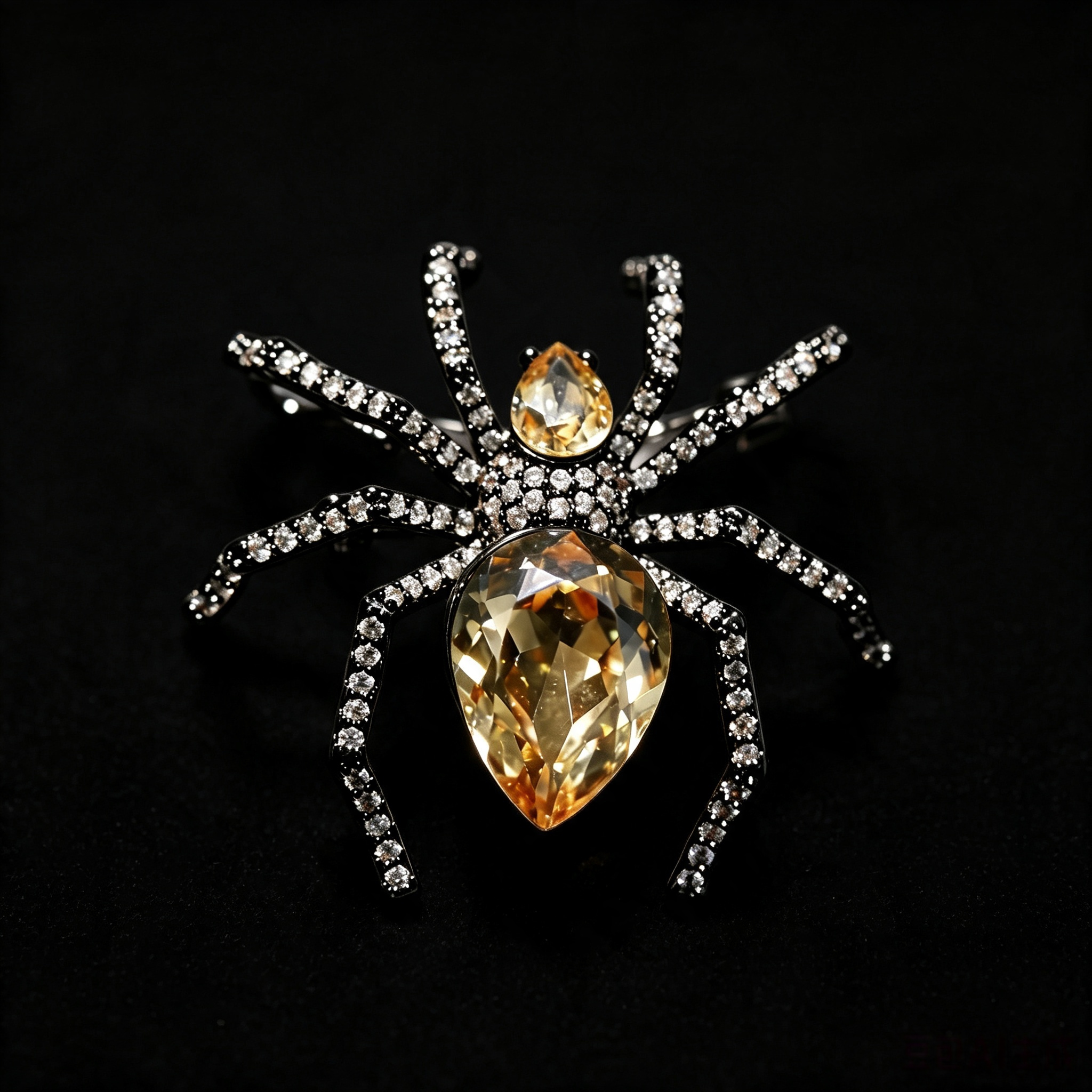 Stone Tale exquisite high-end spider citrine vintage brooch accessory, a premium gift for holidays and birthdays.