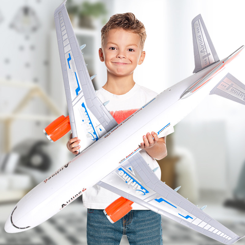Air bus A380 Children's electric toy aircraft model sound and light assembled assembled flash airliner big number
