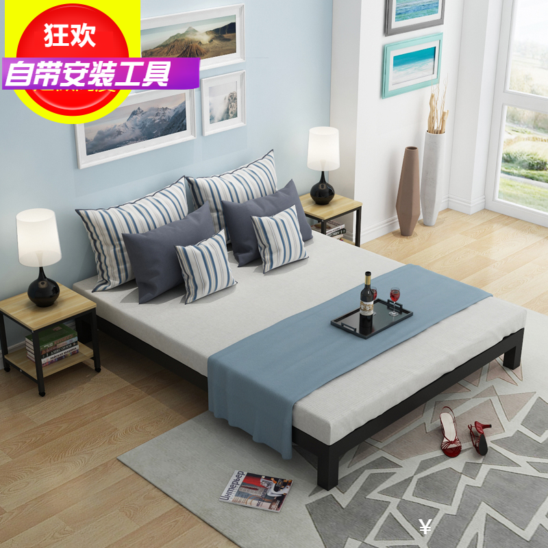 Double single bed Children's bed Wrought iron bed Princess bed Iron bed frame 1 5 meters 1 8 meters custom metal wrought iron bed