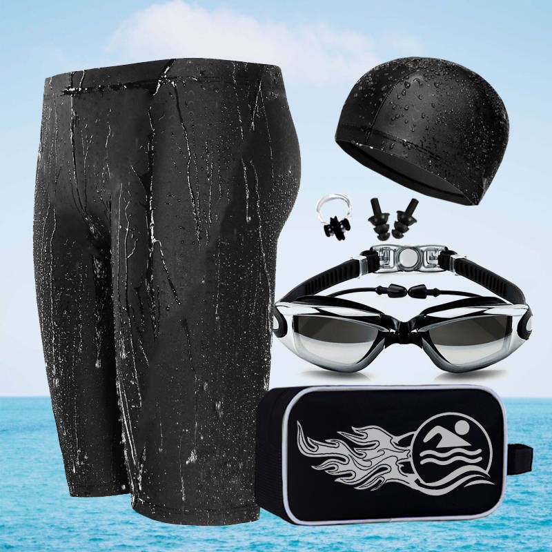 [Yashusi] quần bơi nam quần boxer thời trang nam boxer XL cộng với quần bơi bơi chất béo YH - Nam bơi đầm quần bơi nam sexy