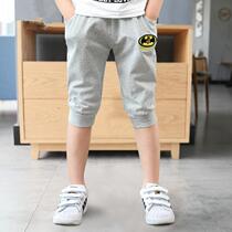 2018 childrens clothing summer breeches boys shorts social Gray new knitted thin paragraph over the knee summer summer