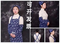 Cotton Numb Town Blue Flower Fields Garden Hotel Work Apron Farmhouse Le Hotel Apron Restaurant Tea House Kitchen National Wind