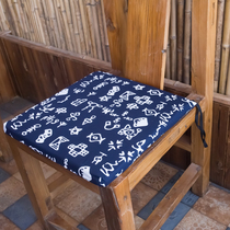 Cotton linen thickened cushion seat cushion computer cushion National style retro Wuzhen orchid chair cushion farmhouse dining chair