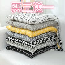 Cotton linen pastoral Korean dining chair cushion steamed bread cushion office chair cushion computer cushion student cushion tatami mat