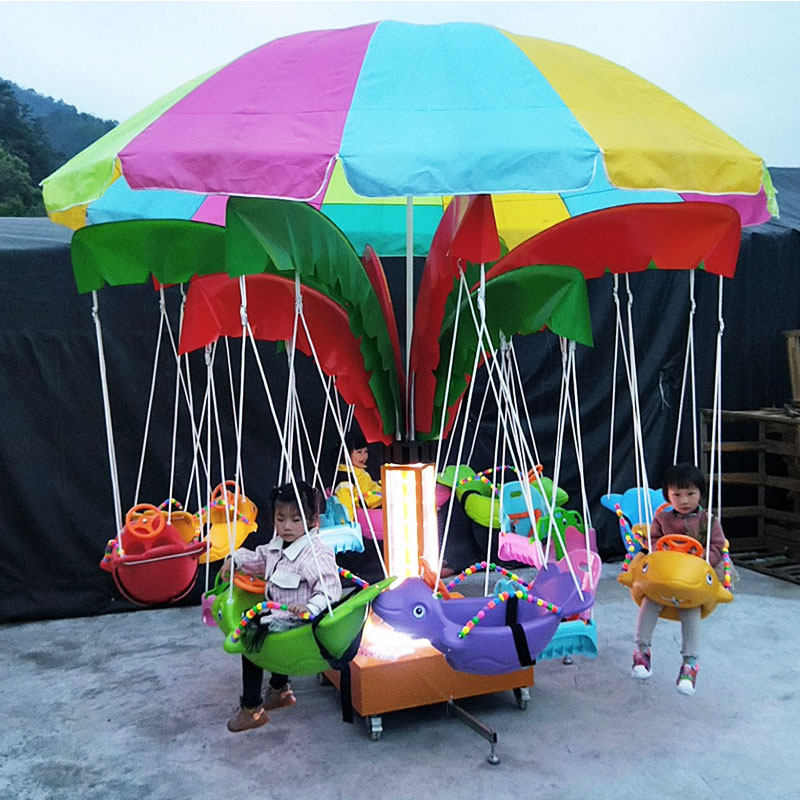 New Square Park Children's Playground Outdoor Electric Swing Rotating Flying Fish Indoor Trojan Horse Night Market Stall Toys