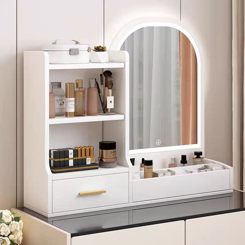 Led Makeup Mirror with Light and Storage Box, Integrated Desktop Vanity Mirror for Bedroom, High-End Fill Light Smart Mirror Led Makeup Mirror with Light and Storage Box, Integrated Desktop Vanity Mirror for Bedroom, High-End Fill Light Smart Mirror