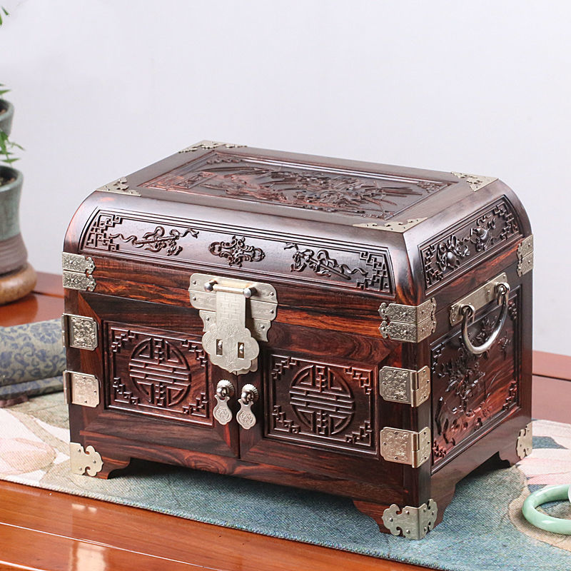 Laos rosewood rosewood jewelry box mahogany single board retro Chinese style jewelry storage box wedding storage gift box