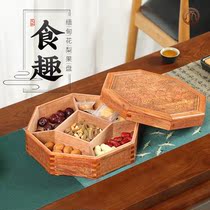 Burmese pear star anise fruit plate mahogany Chinese fruit plate festival reception desktop dried fruit plate with cover storage decoration