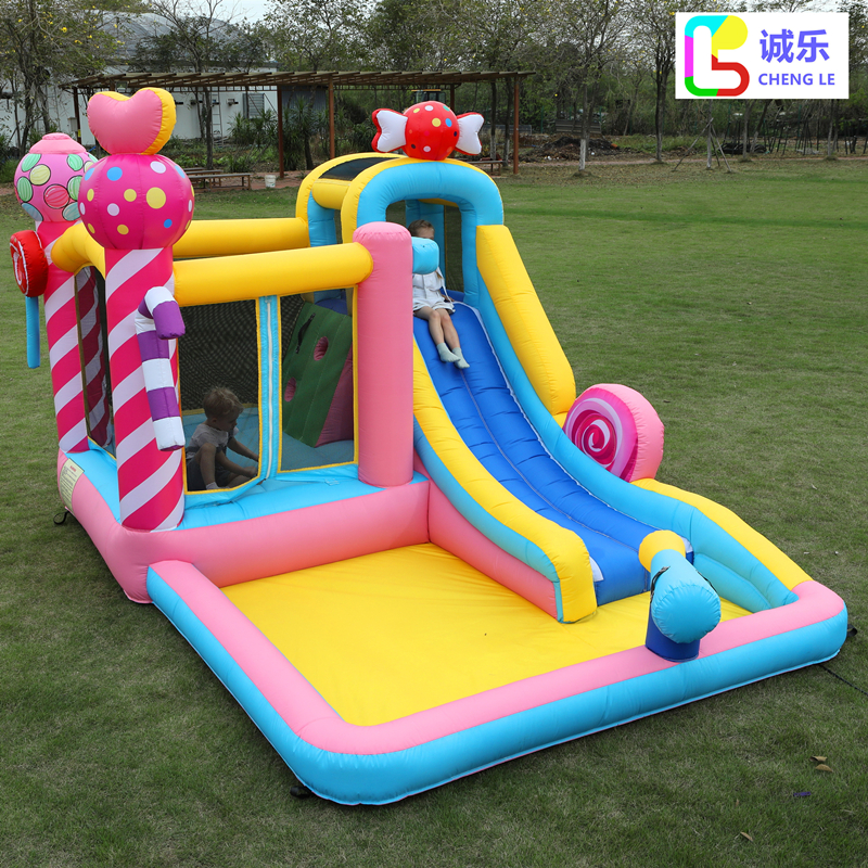 New Children's Bouncy Castle Home Indoor Small Slide Playground Naughty Castle Jumping Bed Baby Toy Playground