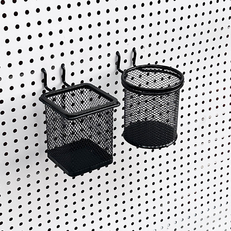 Round hole punch board pen holder desk organization storage bucket hardware tools creative ornaments small parts punch board hanger