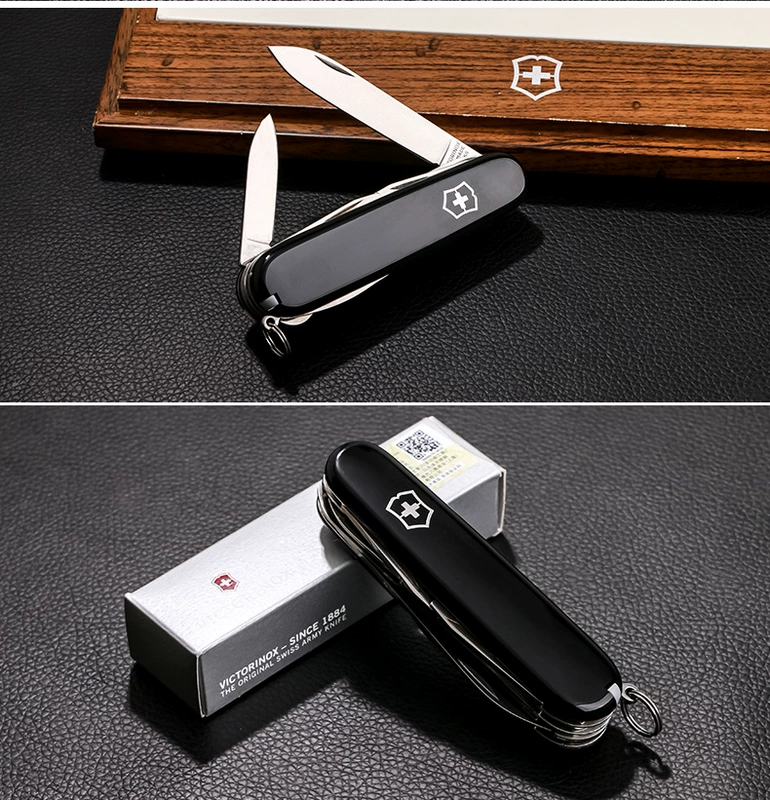 Victorinox Swiss Army Knife Tool Chính hãng 91mm thợ săn đen chính hãng 1.3713.3 nhập khẩu dao đa chức năng