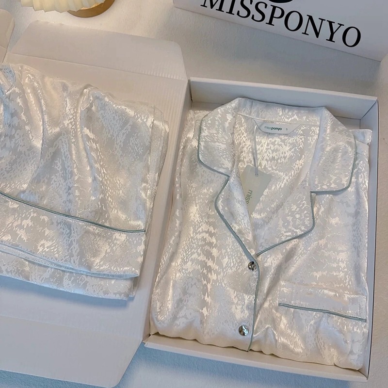 Sandro Frage Mulberry Silk Spring/Summer New Home Wear Silk Pajamas Women's High-End Gift Box Long Sleeve Set