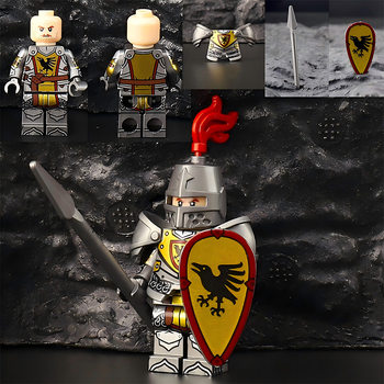 Medieval Knight Minifigures, Third-Party Minifigure Building Blocks, Medieval Knight Castle, Red Lion, Green King, Knight Assembly Toys