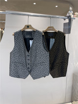 gounu valley slave retro BAO WEN fashion V collar sleeveless horse chia short coat woman 2022 autumn irregular horse holder