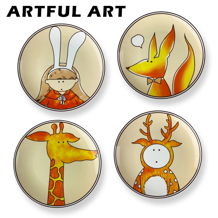 Cartoon Ceramic Plate Children's Breakfast Pan Salad Dessert Trays Fresh And Creative Cute Sauces Western Dining Steak Dishes-Taobao