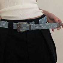 Blue Jeans Belt Womens 2023 New Summer Versatile Student Korean Style Casual Belt Personalized Fashionable Slimming