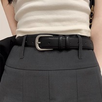 New black belt for women with Korean style decoration and jeans belt versatile fashionable and high-end belt for students