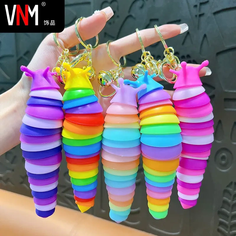 Fingertip Snail Slug Bag Toy Stress Relief Caterpillar Keychain Creative Car Colorful Small Pendant Key Chain Fingertip Snail Slug Bag Toy Stress Relief Caterpillar Keychain Creative Car Colorful Small Pendant Key Chain