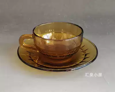 Residual products processing ancient glass glass feeder coffee cup amber glass tray teacup-E model