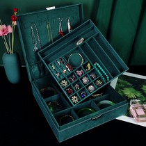 Earrings earrings necklace storage box large capacity simple jewelry jewelry box Ear jewelry earrings finishing box Household