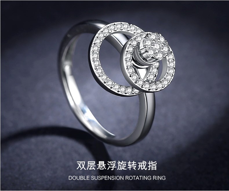 Rung nổ âm thanh xoay vòng vòng net đỏ than hồng với cùng một thời gian để chạy 925 sterling bạc mở vòng hipsters