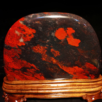 Red hot natural chicken blood jade raw stone stone ornaments gift giving living room home office desk