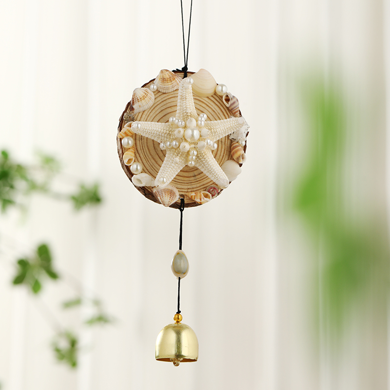 DIY Handmade Pure Natural Starfish and Conch Shell Wind Chime Pendant Curtain Door Curtain Decoration Holiday Style Gift