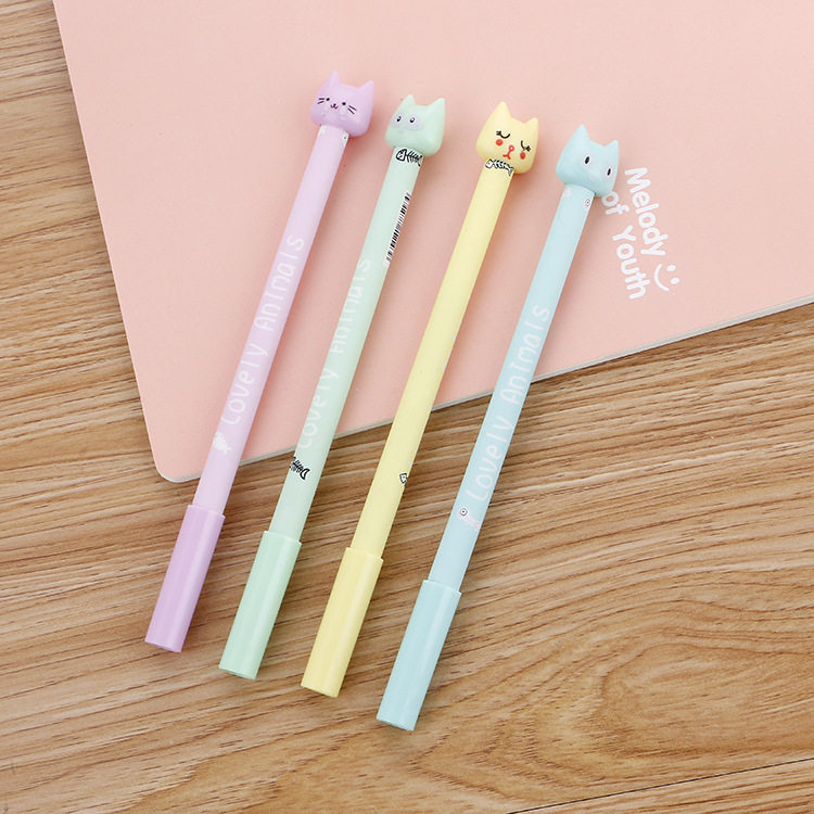 Cute cartoon cat gel pen creative student stationery kitten water-based Signature Pen office supplies