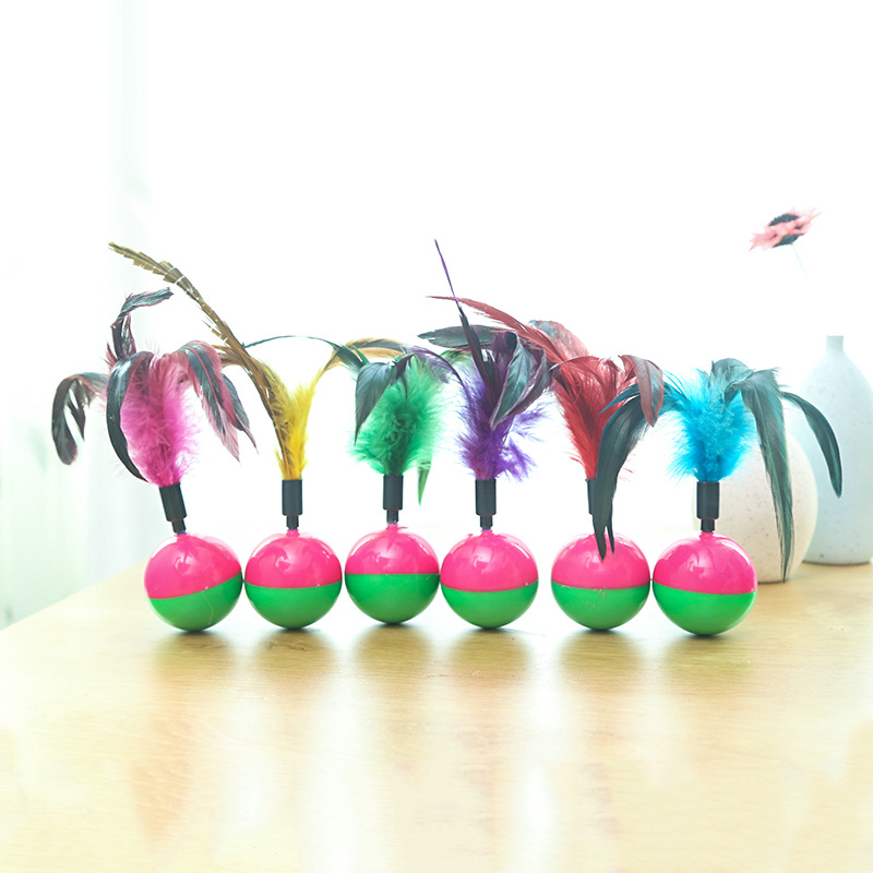 Meow whale cat toy cat feather tumbler self-hi interactive pet puzzle funny cat toy