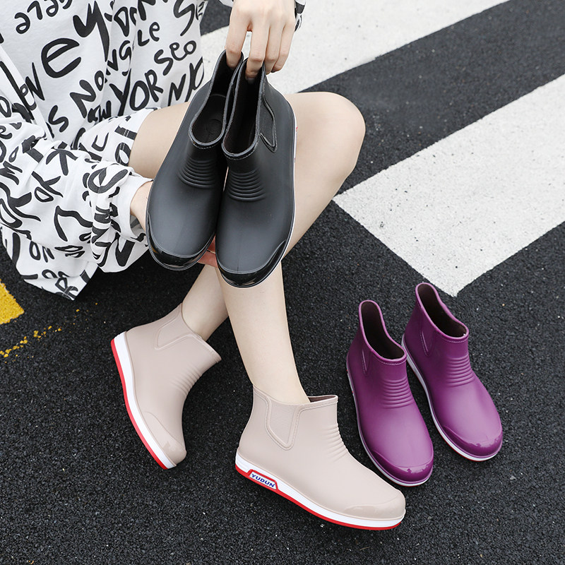 New Fashion Water Shoes Children's Short Drum Adults Rain Shoes Women Add Suede Warm Waterproof Anti-Slip Thick Underwear Rubber Shoes