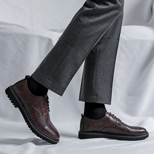 Martens, мужской осенний дышащий пиджак классического кроя в английском стиле, из натуральной кожи, в корейском стиле