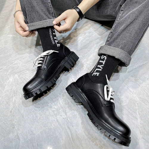 INS MARTIN SHOOSE Мужчина низкий британский британский ретро -ретро черный тамплиер различные высокие гонгинские кроссовки.