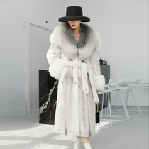 2021 Winter new imported velvet mink coat womens whole marten fur collar foreign-style mink fur coat