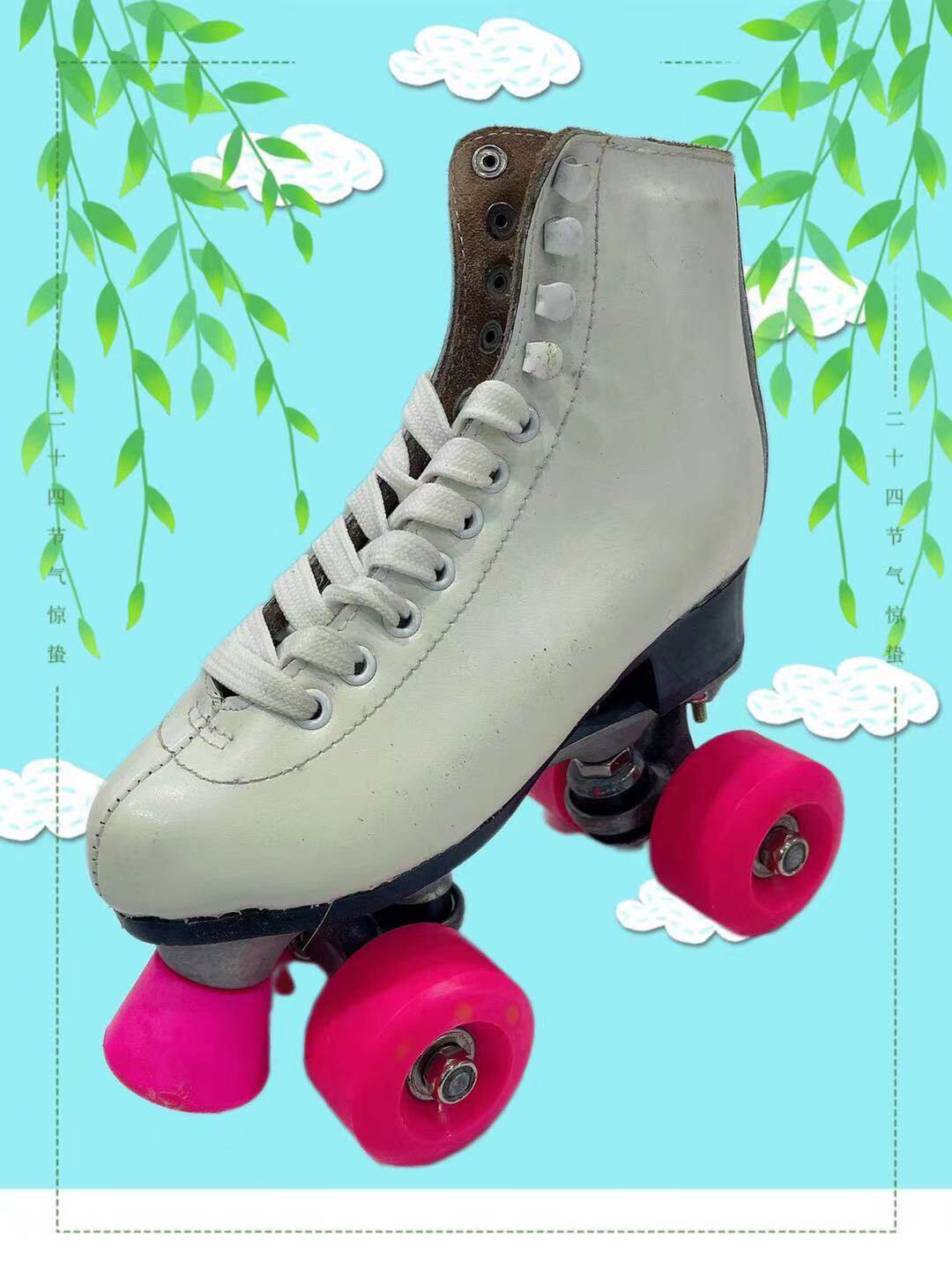 Double-row roller skates Skate Skate Wheel Skate Shoes Children Double Rows Roller Skates Ice Skate Early Scholar Wheel Skating