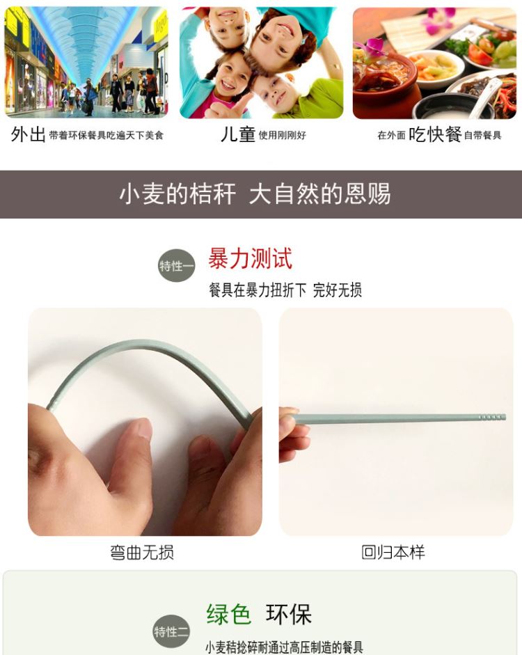 Lúa mì du lịch cầm tay dao kéo đặt ba chiếc thìa trẻ em chống cắt đũa chống nóng nĩa hộp dao kéo - Đồ ăn tối bát đĩa đẹp