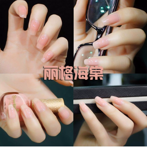 Màu sắc ngọt ngào Eco Nail Ba Lan Set Sức khỏe Kẹo Kẹo Frozen Trong suốt Màu nude Không độc hại Kéo dài - Sơn móng tay / Móng tay và móng chân