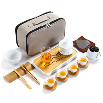 Tea Art Tea Set Suit Teaching Examination Training Tea Making Tool Outdoor Tourist Containing Bag Portable Travel Tea Set