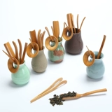 Керамический чайный сервиз с аксессуарами, система хранения из натурального дерева, комплект