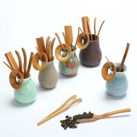 Керамический чайный сервиз с аксессуарами, система хранения из натурального дерева, комплект