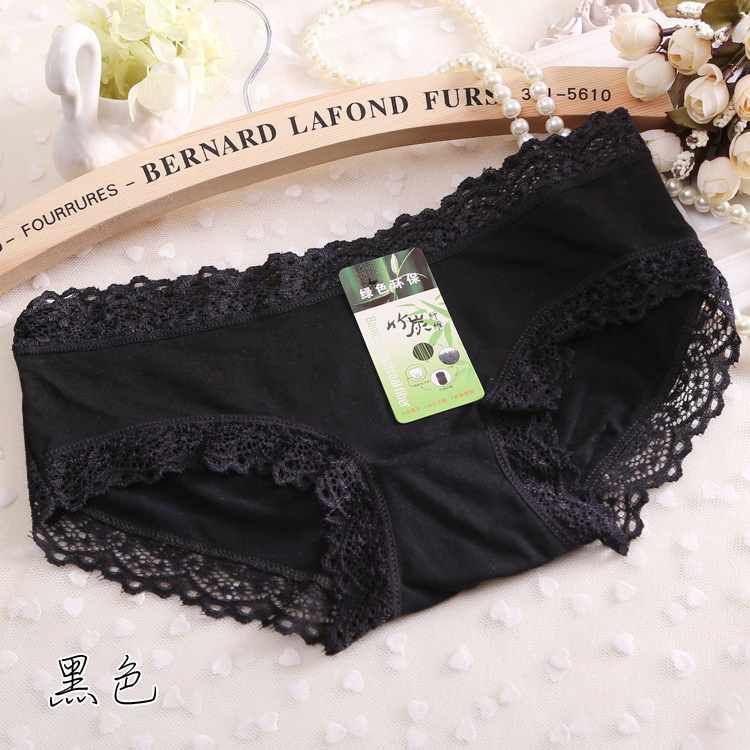 7 quần lót modal nữ đô thị phần mỏng mùa hè vẻ đẹp thoáng khí ren bên tre tóm tắt sợi cotton - Eo cao quần lót nam