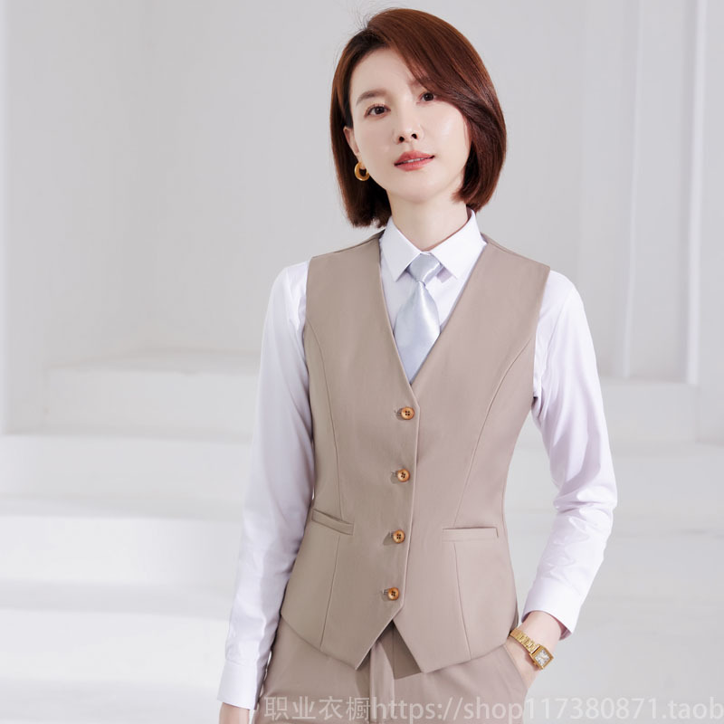 Apricot-Colored Suit Vest, Unisex Formal Vest, Club Workwear, High-End Professional Vest Set