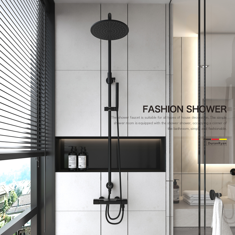 Duralane's New Design Split-Type Copper Thermostatic Shower Set with Exposed Large Waterfall Shower Head